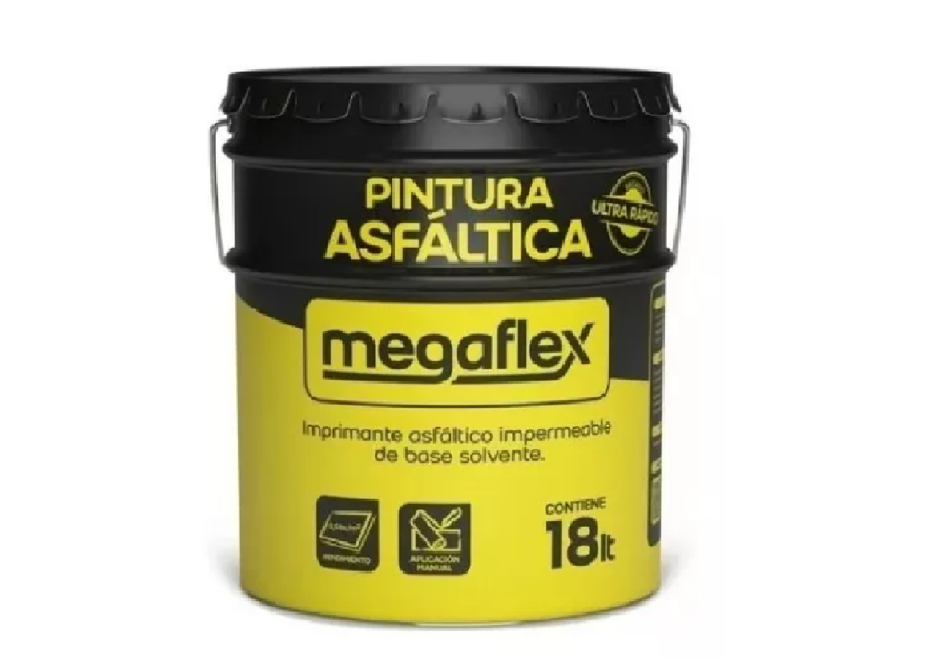 Megaflex Pintura Asfaltica Secado Rapido 18lts