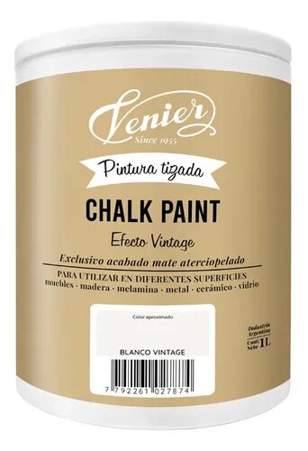 Pintura Tiza Al Agua Chalk Paint Venier 1 Litro